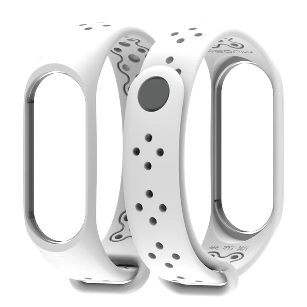 White LEMFO Смарт аксессуары mi Band 4 ремешок спортивный водонепроницаемый анти-потеря замена силиконовый браслет для Xiao mi Band 3 Band 4 - Цвет: White