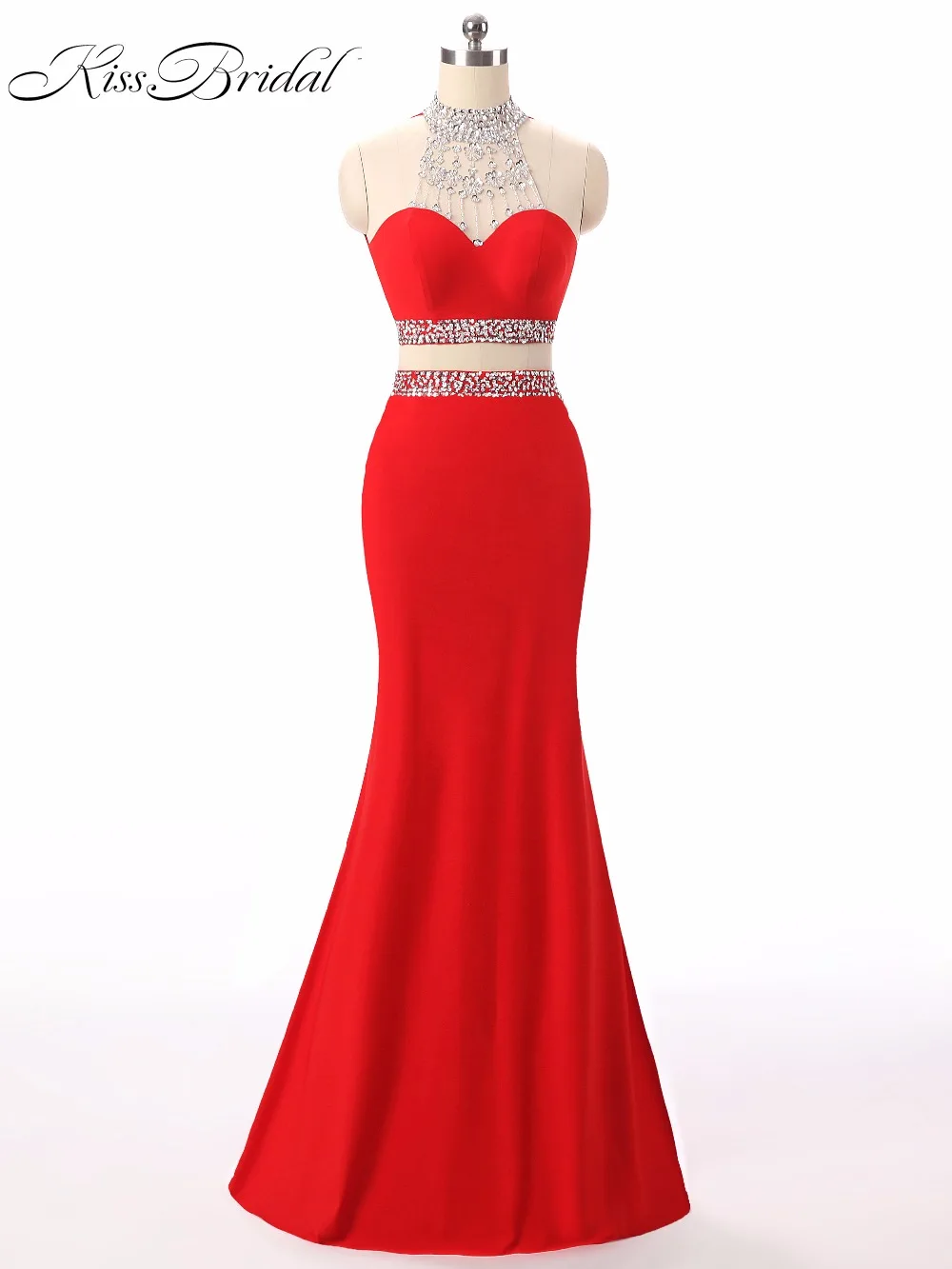 

2016 Sexy Beaded Mermaid Evening Dress High Neck Long Sleeves Party Prom Dresses robe de soiree Hot Sale