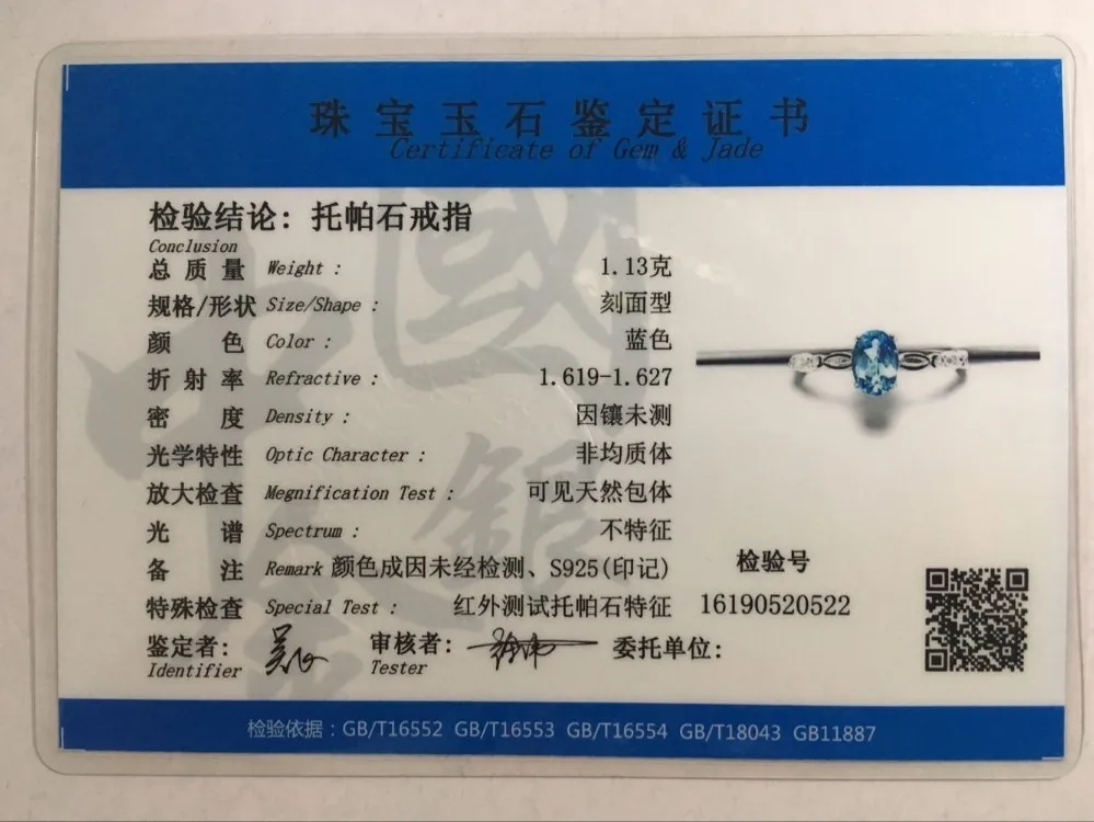 Женское Обручальное кольцо с камнем Aneis Anelli овальное натуральным голубым топазом