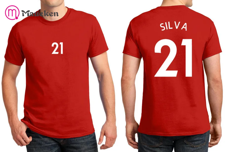 2018 напечатано имя Де Хеа футболка Для мужчин короткий рукав 100% хлопок с круглым