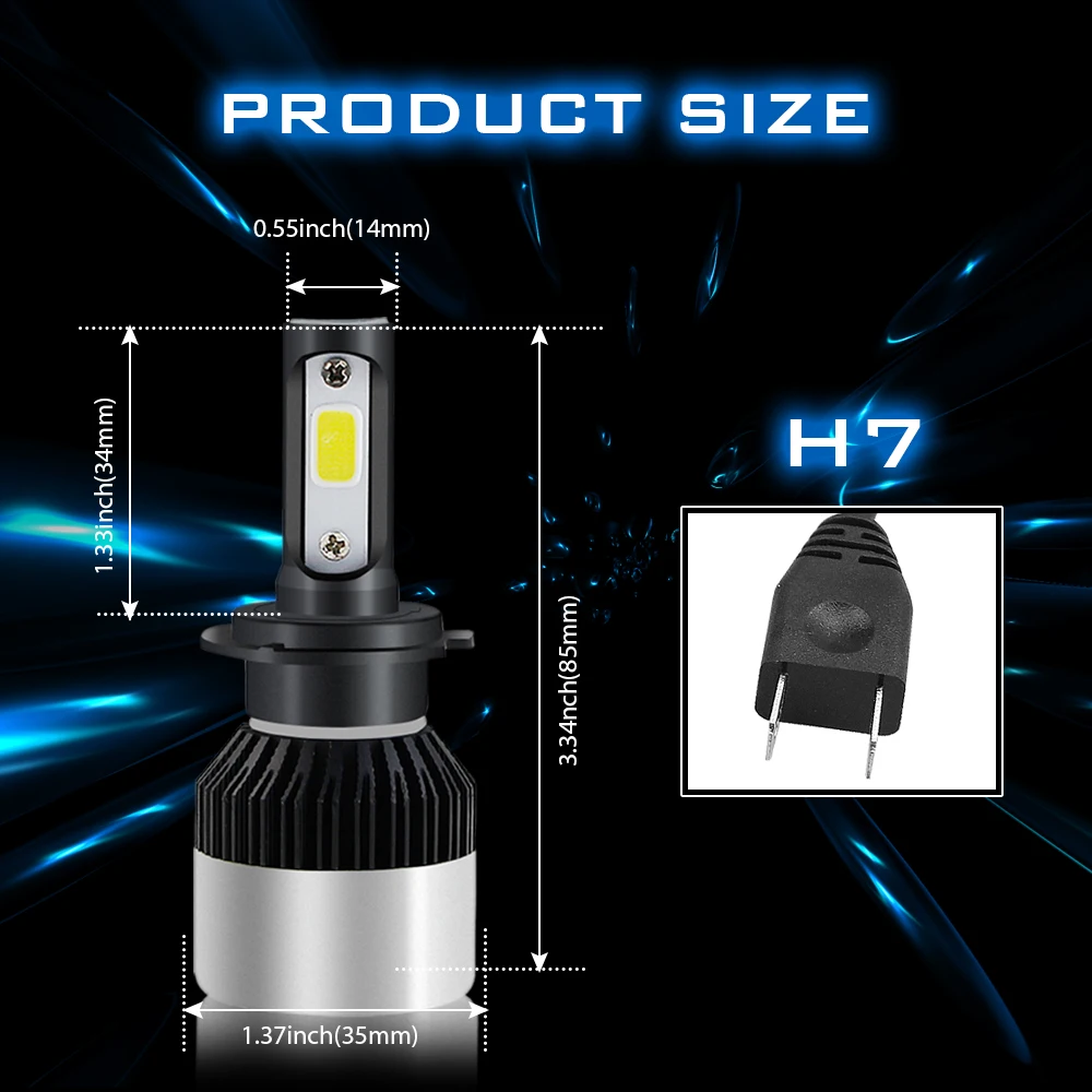 GEETANS 2 шт. 12 В H4 светодиодный H7 H11 H8 HB4 H1 H3 HB3 автомобильные лампы для фар машины 60 Вт