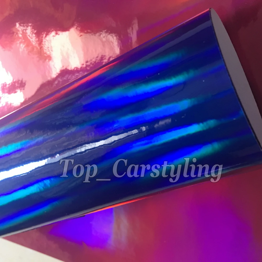 Высококачественная темно-синяя хромированная голографическая виниловая