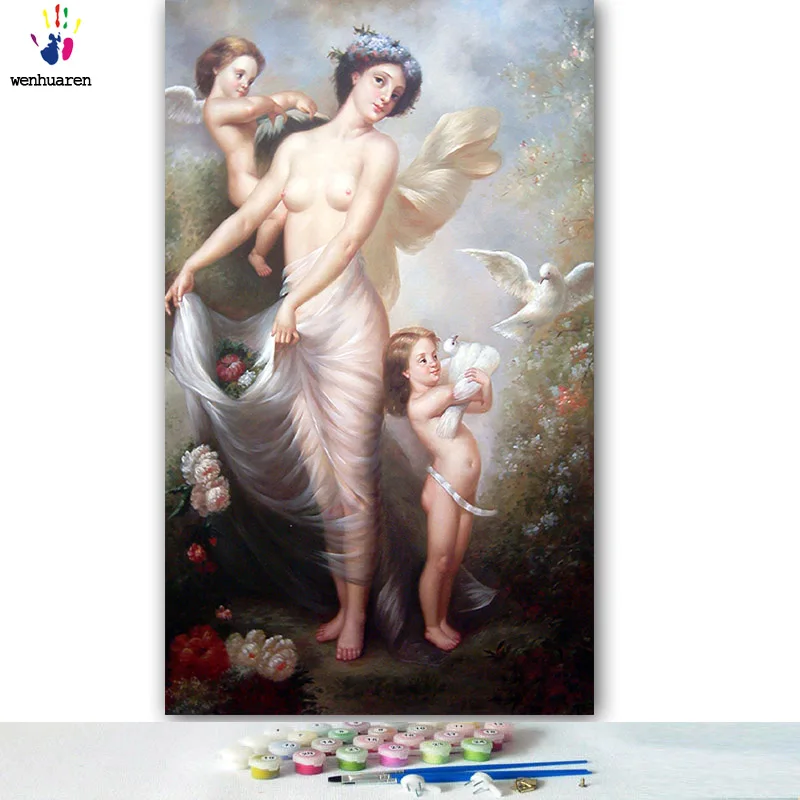 DIY картинки для раскраски по номерам с цветами красивая фигура Картина Рисунок Живопись по номерам в рамке дома