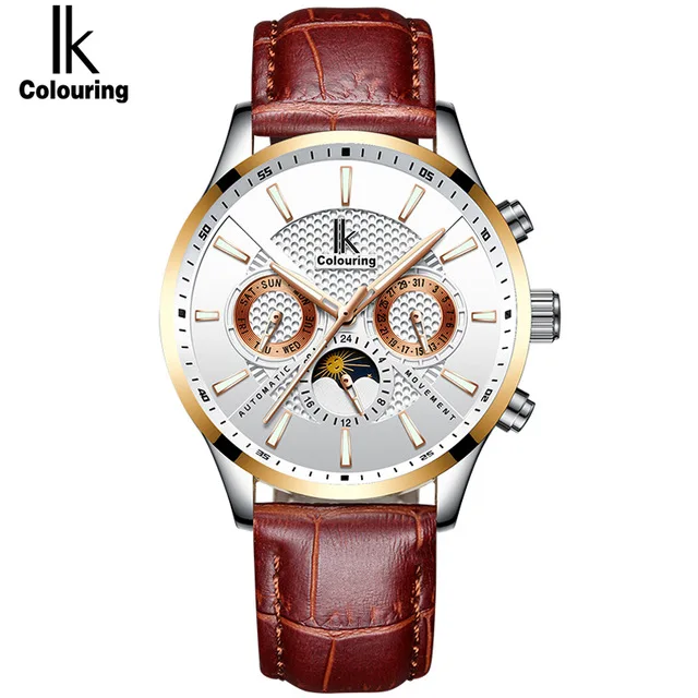 

IK Watches Men Luxury Brand Automatic Mechanical Watch Waterproof Calendar Wristwatch Fashion Clock relogio masculin 4630
