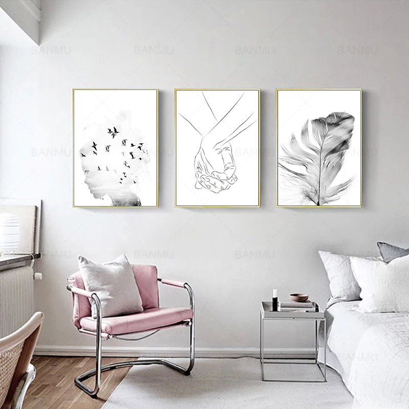 Скандинавское перо дикая гусиная ручная парусина художественный холст постер