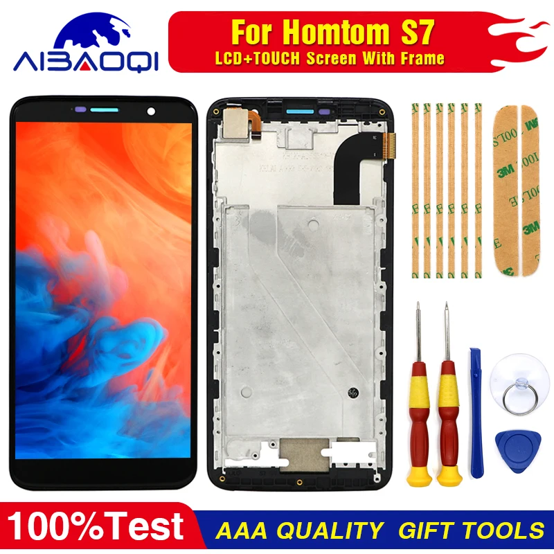Новый Сенсорный экран ЖК дисплей Экран для HOMTOM S7 с корпусом запасные части +