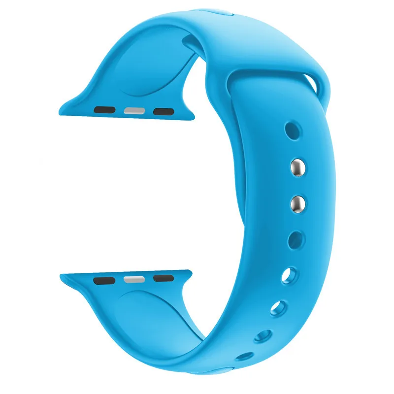 blue Спортивный ремешок для Apple Watch Series 4 44 мм 40 мм пояс, мягкие силиконовые спортивный ремешок замена наручные браслет для iWatch ремешки - Цвет ремешка: blue