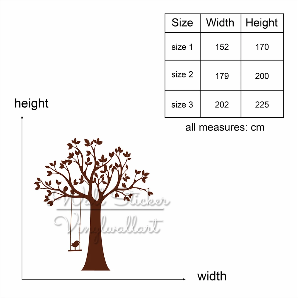 Большое дерево стены Стикеры детские дерева настенные DIY Семья Настенный декор с
