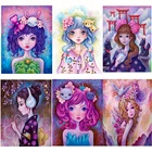 Квадратные мозаичные красивые Значки для девочек 5D Diy Вышивка Алмазная картина Детские Рождественские подарки мультяшная Настенная Наклейка Декорации для комнаты