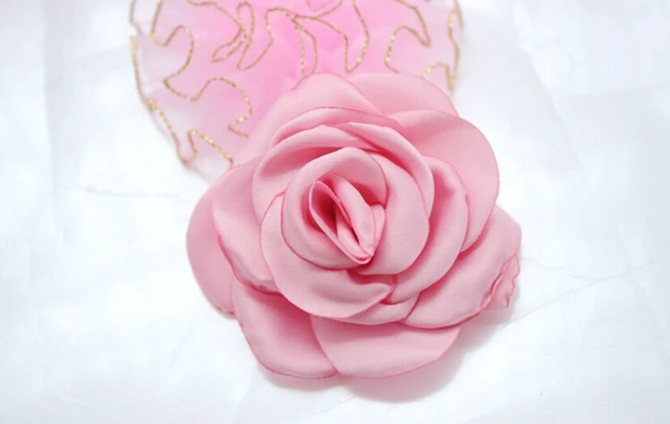 Атласная Розетка 2 4 дюйма 100 шт./лот|burn flower|for baby girlheadband accessories |