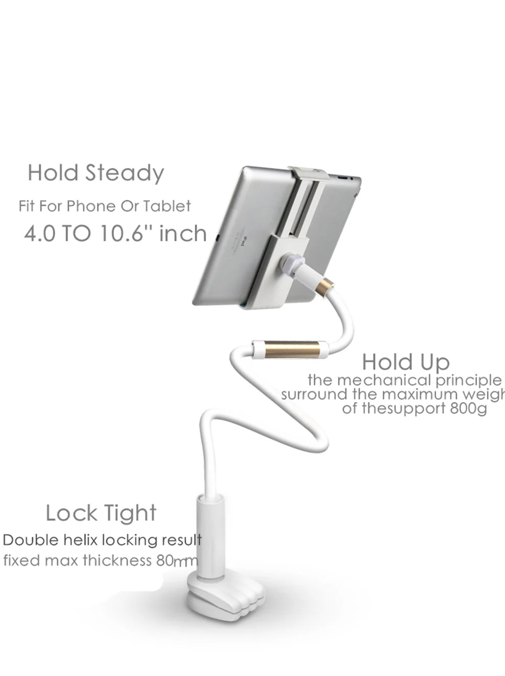 SeenDa, подставка для планшета с длинными ручками, держатель для ipad Air Mini M, ipad Kindle, регулируемая, 4,0-11 дюймов, настольная подставка для планшета, кровать, держатель для телефона