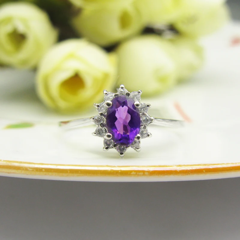 Специальное предложение 2018 повседневное/Спортивное женское кольцо с аметистом