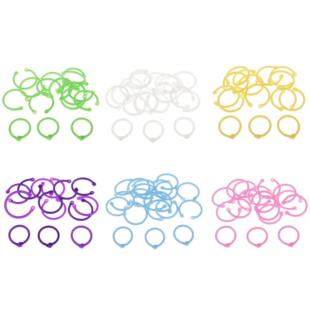 

16Pcs Plastic Circle Rings Handcrafts Openable Rings for Notebook, Journal, Diary, Loose Leaf