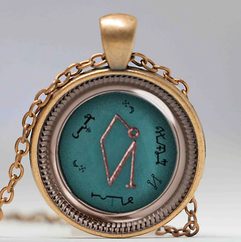 4Antique Cooper Archangel Uriel Sigil стекло ожерелье s модная Серебряная цепочка Ожерелье для мужчин винтажная подвеска ювелирные изделия подарок для мужчины HZ1 - Окраска металла: 4Antique Cooper