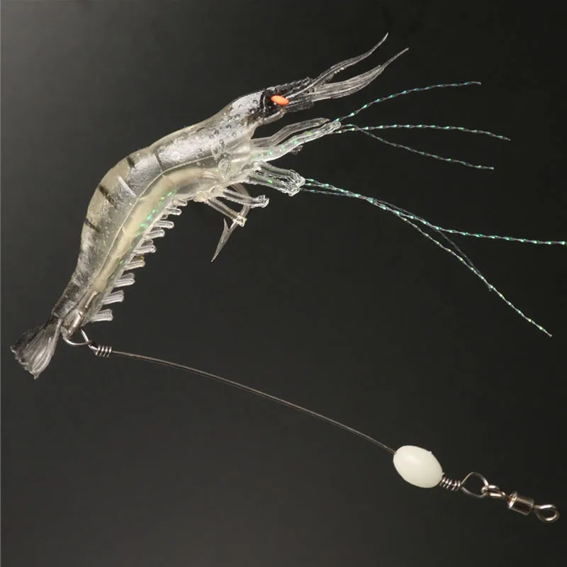 Maxcatch 6 Pcs Noctilucent Soft Shrimp Lures 3.9Inch 6G Artificial Fishing Lure | Спорт и развлечения