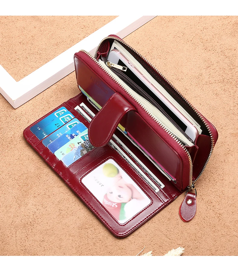 Sendefn RFID Противоугонный кожаный кошелек для женщин на застежке-молнии кошелек для отдыха большой вместительный кошелек женский качественный кошелек 8002-68