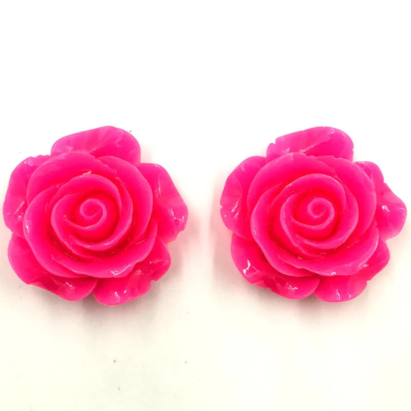 20 шт конфетных цветов фуксия смолы форма цветка купольное уплотнение Cameos