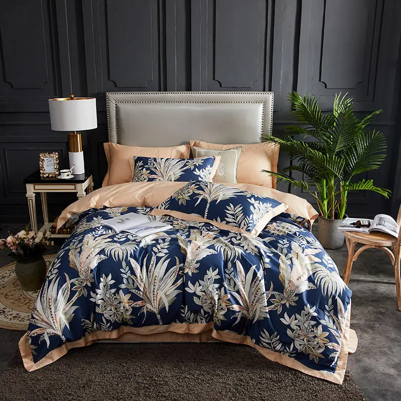 Набор пододеяльников с акварельными цветочными листьями постельные