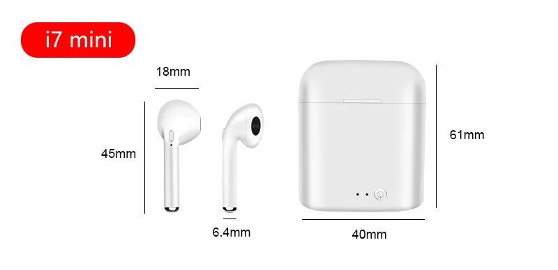 На русском языке TWS наушники-вкладыши Bluetooth I7 I7s мини беспроводные наушники музыкальные наушники стерео гарнитура для Iphone X 7 8 samsung Xiaomi - Color: I7 mini 5.0