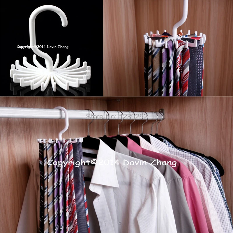Новая мужская мини-Вращающаяся Регулируемая Вешалка для галстуков 20 органайзер |