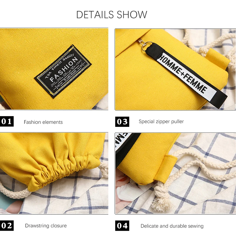 Прямая поставка! Модная парусиновая походная сумка на шнурке портативный