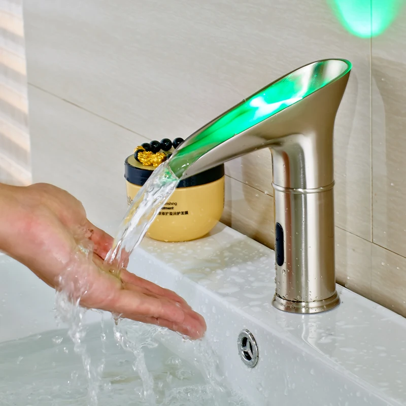 Матовый никелевый сенсорный смеситель автоматический для ванной|bathroom faucet