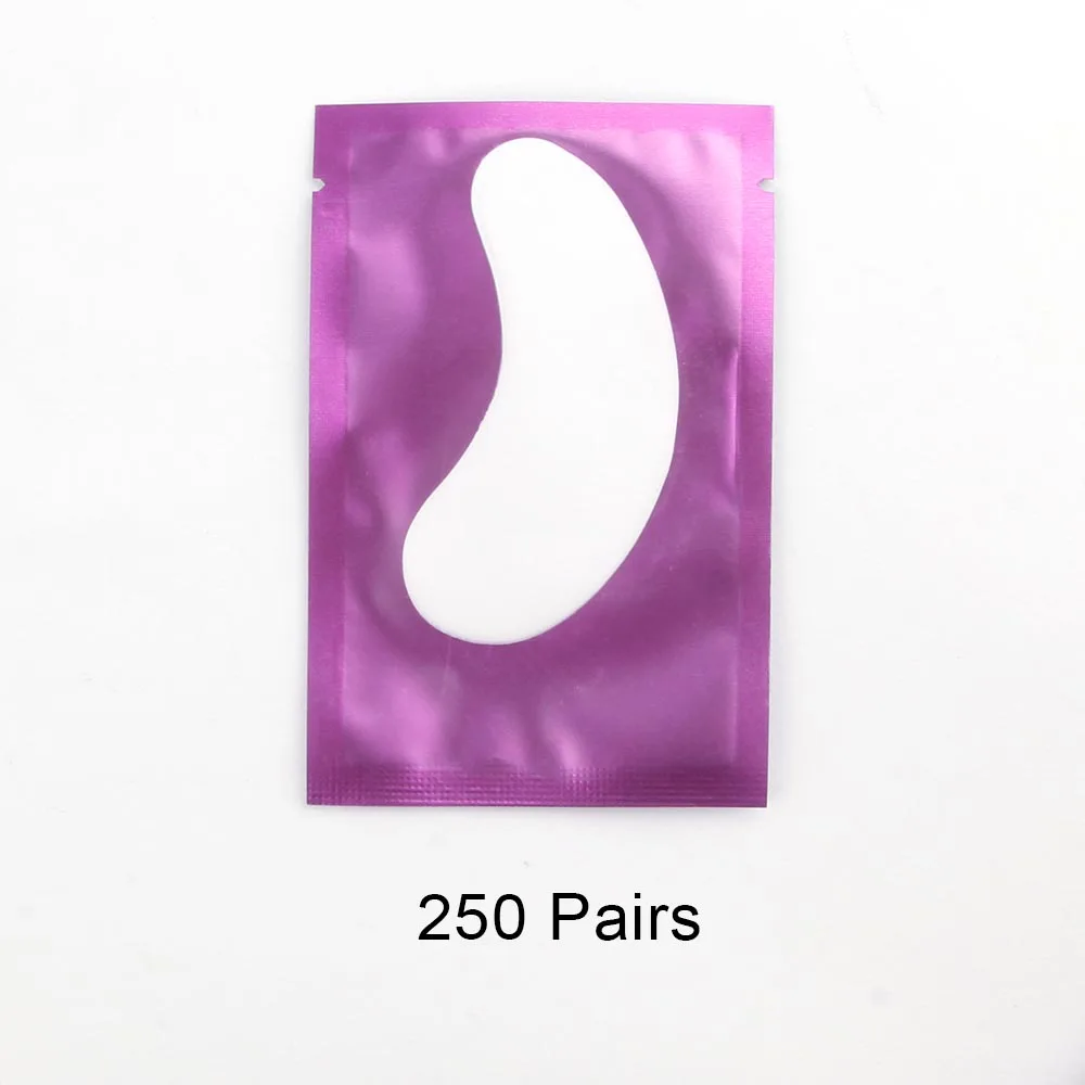 250 pairs purple 50/250 накладные ресницы наклейки для удлинения под глазами клейкие стельки для бумажных ресницы для наращивания гель-обертывания ресниц патч Макияж инструмент - Цвет: 250 pairs purple
