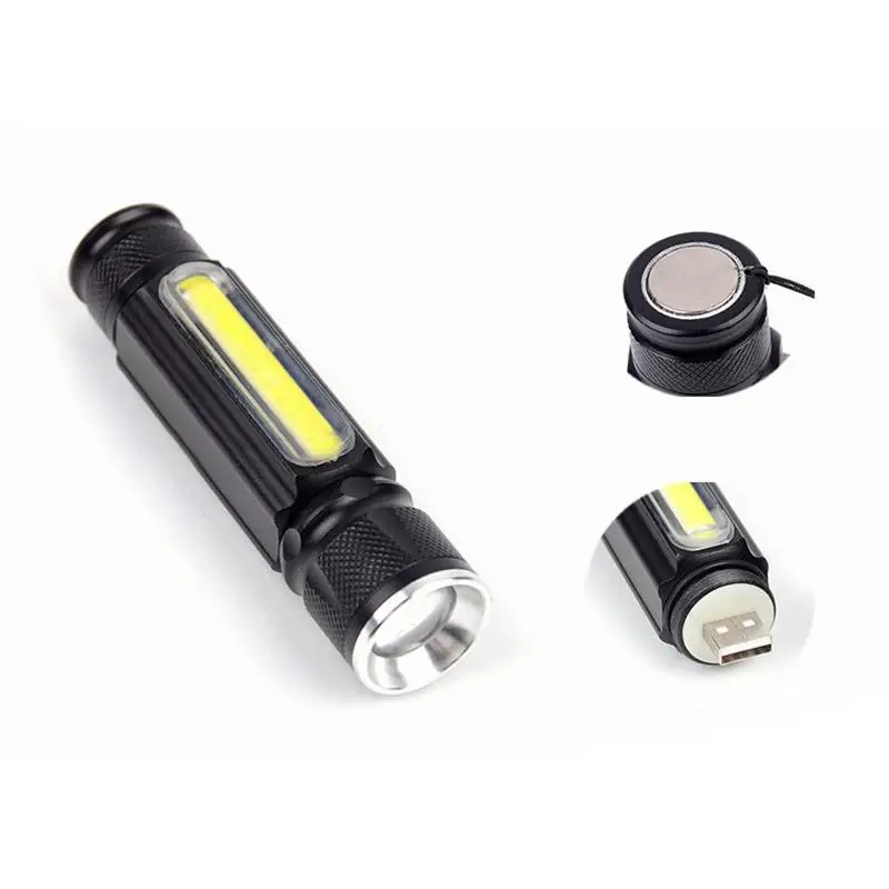 LumiParty USB 5000лм светодиодный фонарик с магнитом Cob + T6 удобный перезаряжаемый