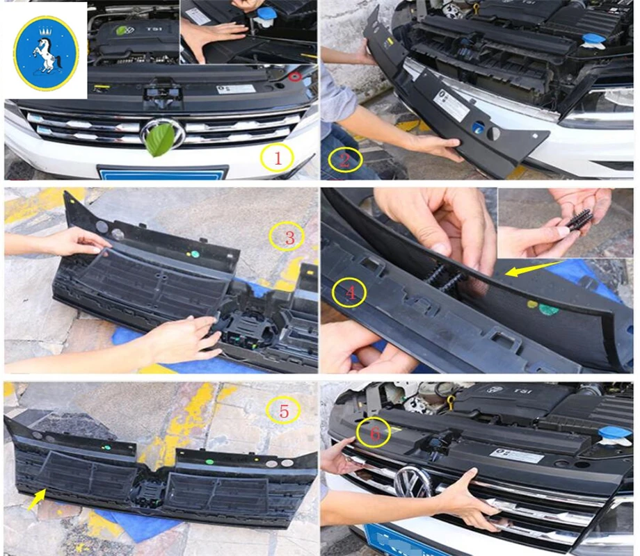 Yimaautotrims авто аксессуар передняя решетка вставка сетка крышка отделка Подходит для Volkswagen VW Tiguan