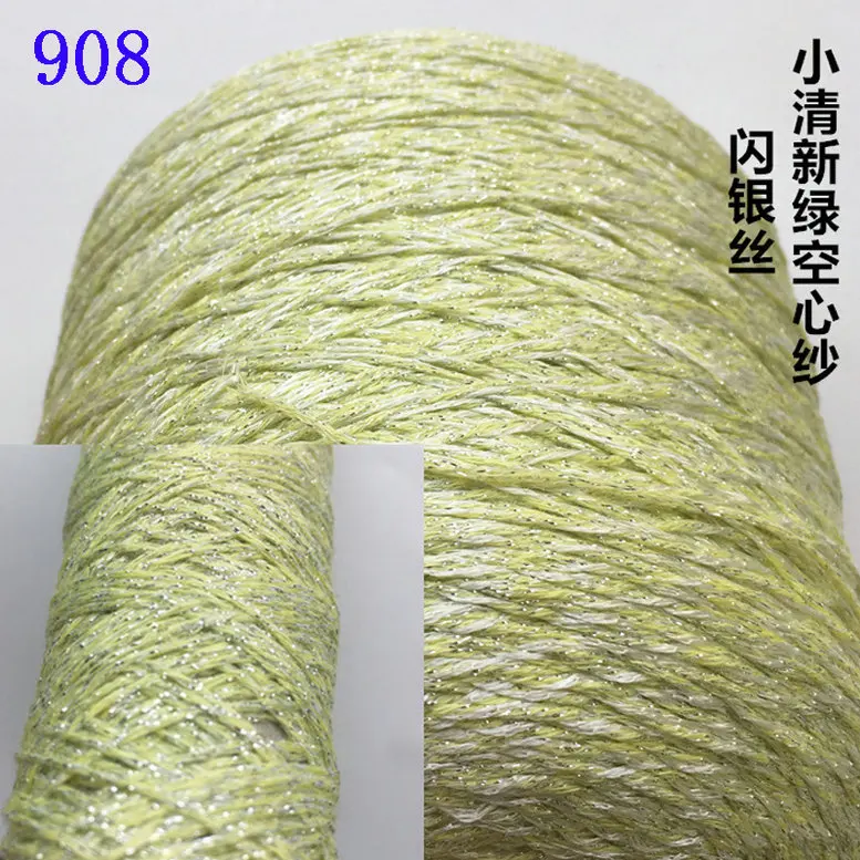 500 г/лот пряжа для вязания и вязания крючком matethread DIY Пряжа вязаный цветной яркий шелк металлизированные нитки для ручного вязания ZL50 - Цвет: 908