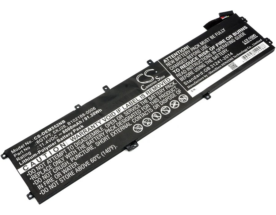 Аккумулятор Cameron Sino 8000 мАч для DELL Precision M5520 XPS 15 9560 i7 7700HQ|Батареи MP3/MP4 плееров| |