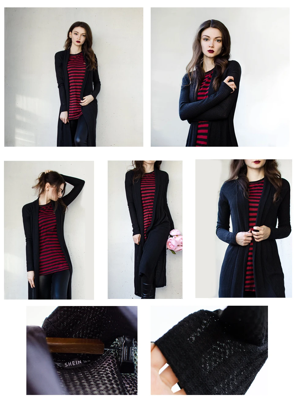 SHEIN Длинный Демисезонный Кардиган Повседневный Кардиган С Длинными Рукавами