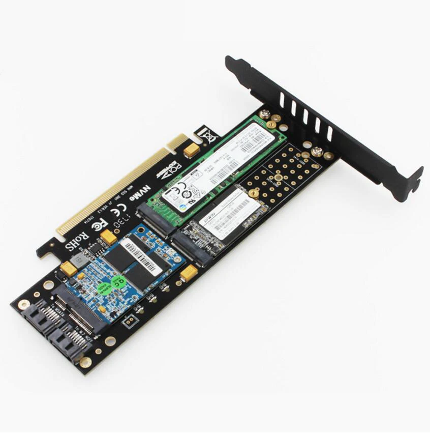 Адаптер M.2 NVMe SSD NGFF на PCIE X16 ключ M B mSATA PCI Express 3 0 в 1 конвертер NVME M2 m.2 AHCI SATA mSATA|Платы