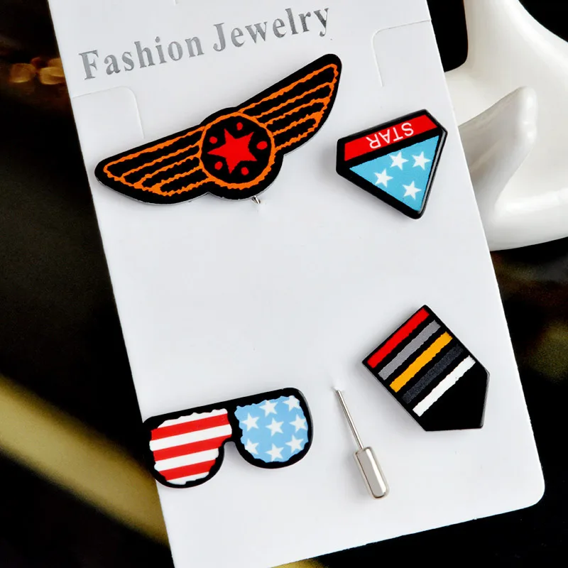 4 шт./компл. металлическая эмалированная брошь в виде флага США Австралии