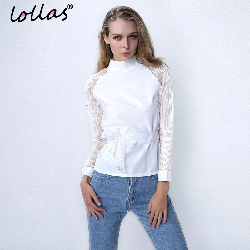 Lollas Новинка Элегантные весенние туфли с бантиком из органзы жемчужно Белый