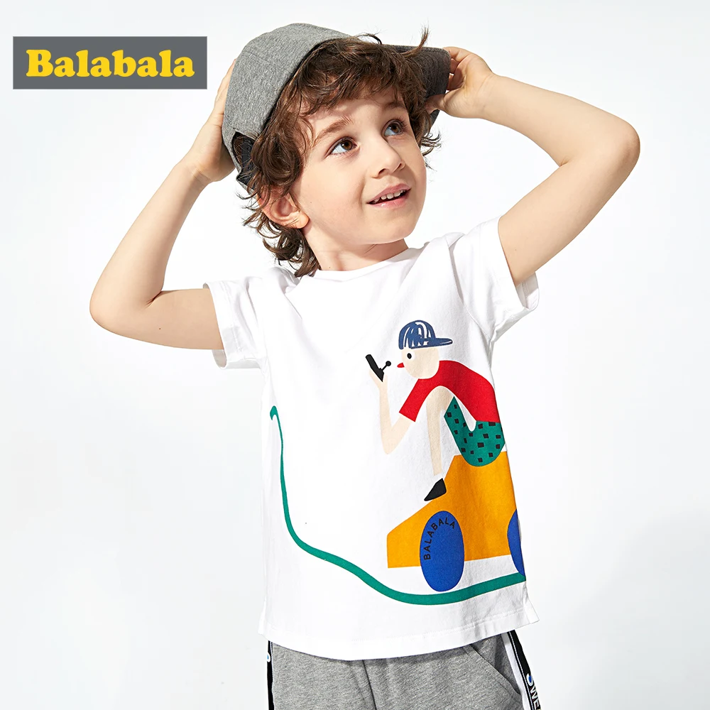 BalabalaChildren wear tshirt baby bottoming t shirt summer 2019 new boy short sleeve fashion wild tide tees | Детская одежда и