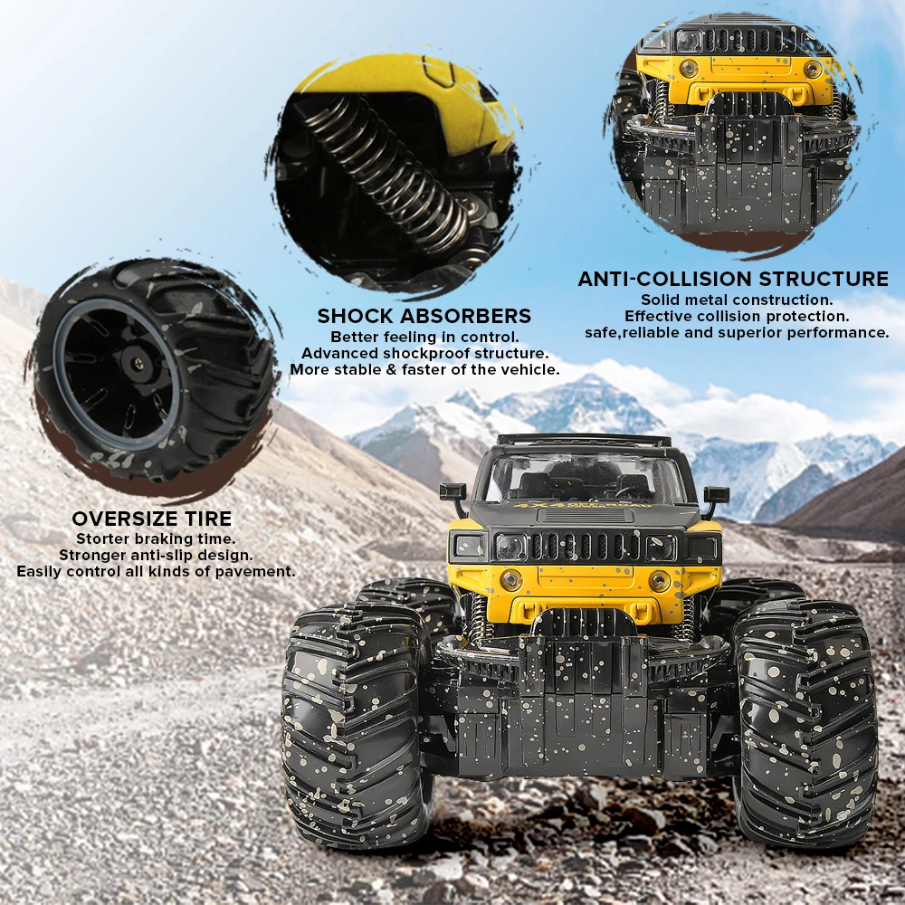 Gizmovine Rc автомобиль Dirt Bike игрушки 1/16 2WD Рок Гусеничный ралли Bigfoot автомобиль внедорожник пульт дистанционного управления машина для детей Большая распродажа