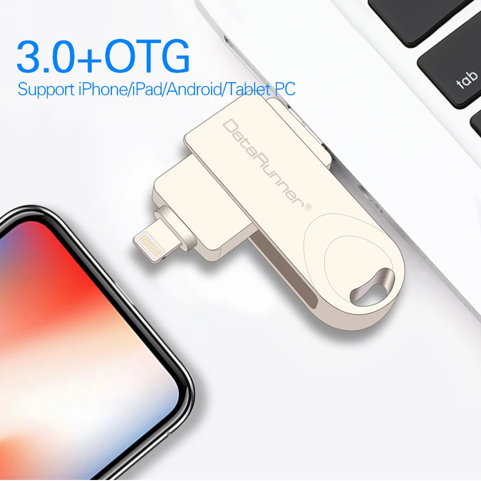 DataRunner OTG USB флеш накопитель для iOS/Android/PC 3 в 1 микро Usb флешка 0 128 Гб 64 ГБ 32 16 флэш диск