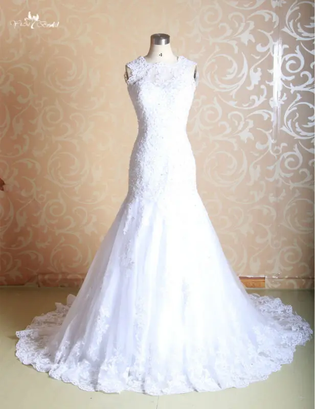 RSW231 свадебное платье русалки с открытыми плечами и красным иллюзионным вырезом