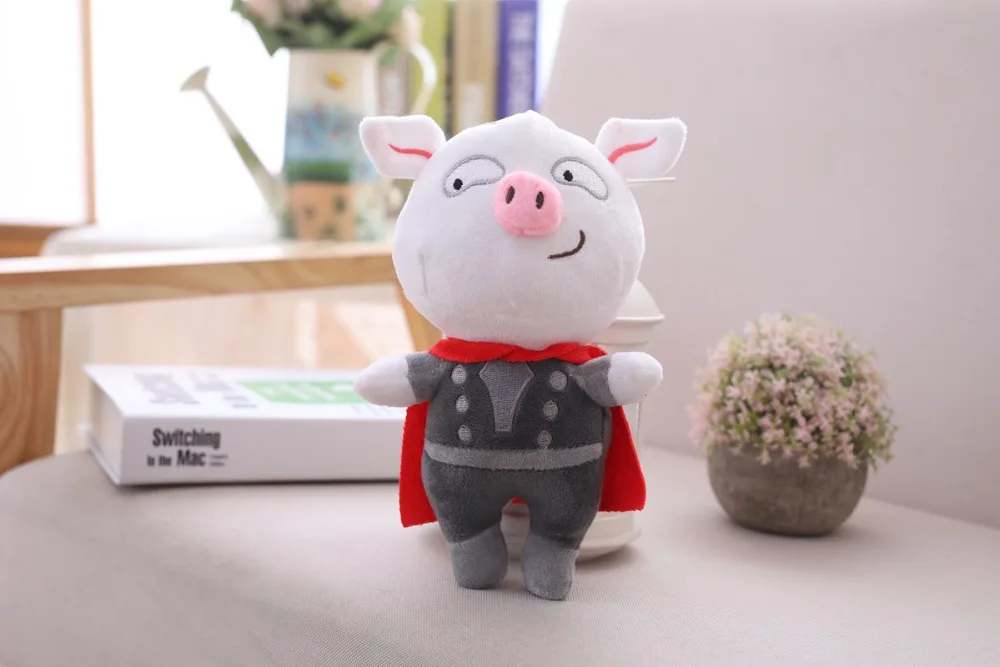 Kawaii Marvel Pig Avengers Piglet супергерой мини кукла стежка Мягкий брелок Подвеска на рюкзак