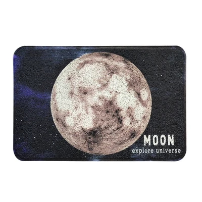 Moon ПВХ шелковые петли пыли коврик с рисунком Rugs Черный, серый цвет космического пространства Moon уличный коврик коврики скребок для обуви для Ванная комната коврики - Цвет: Moon