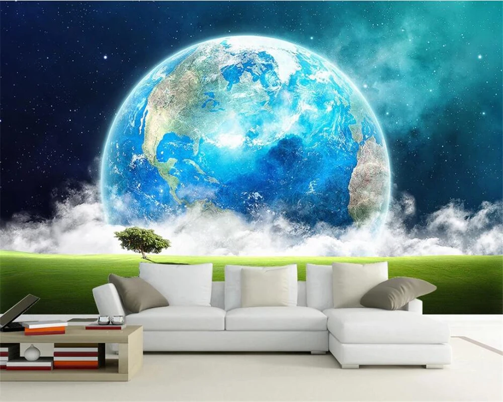 beibehang Cosmic starry sky 3D stereo painting custom background wall living room decoration wallpaper mural | Обустройство дома