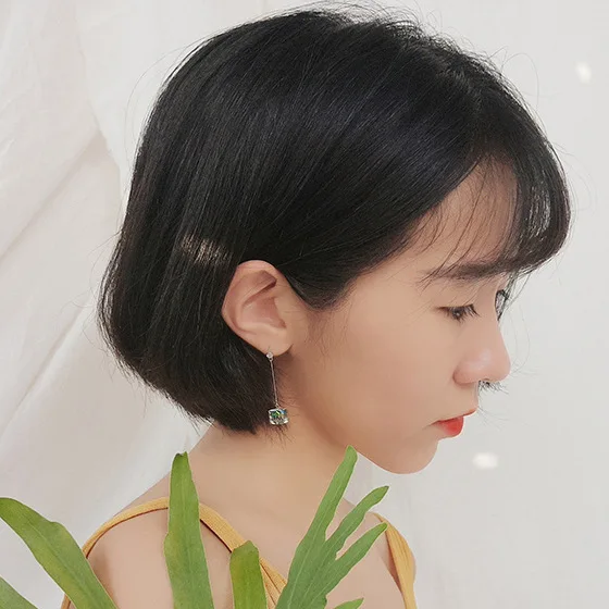 Блок сахарной earrings100 % 925 пробы серебряные ювелирные изделия гипоаллергенный