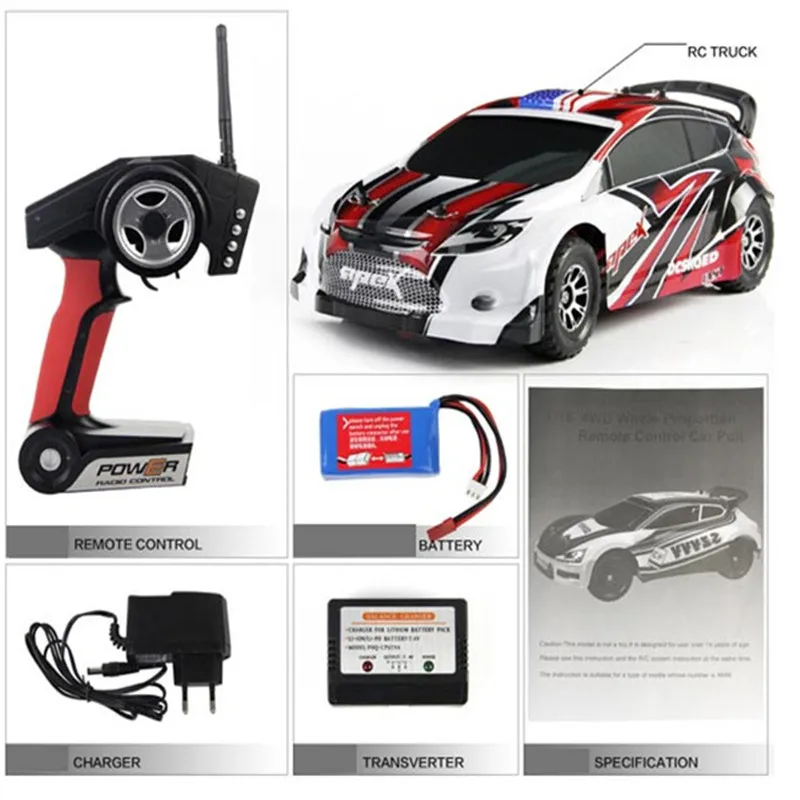 Wltoys A949 Rc автомобиль 1/18 2.4Gh 4WD ралли 100 м расстояние управления 50 км/ч скорость