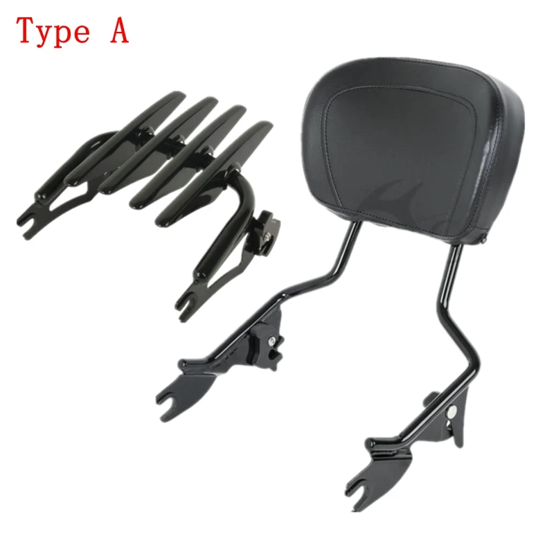 Detachable Backrest Sissy Bar Luggage Rack For Harley Touring Street Electra Glide Road Glide FLHX FLTR FLTRS FLTRU FLHXI 09-19 - Цвет: Type A