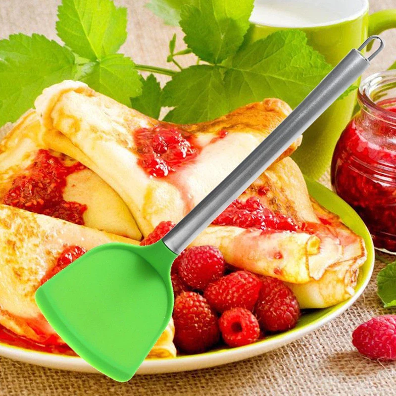 Зеленый/черный Еда Класс Силиконовые Шпатель антипригарным Кухня UtensilsSpatula блин