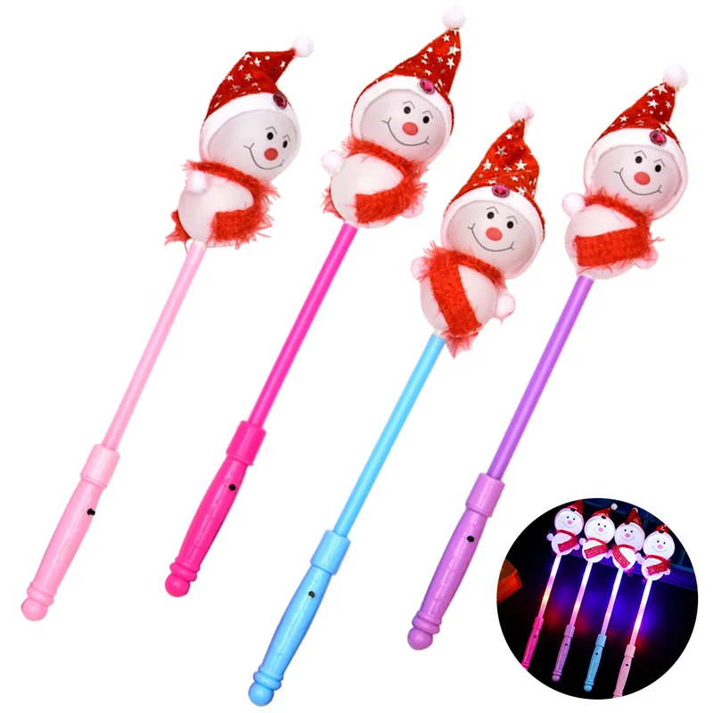 Рождественские светящиеся палочки милый снеговик LED мигающая палочка подарок