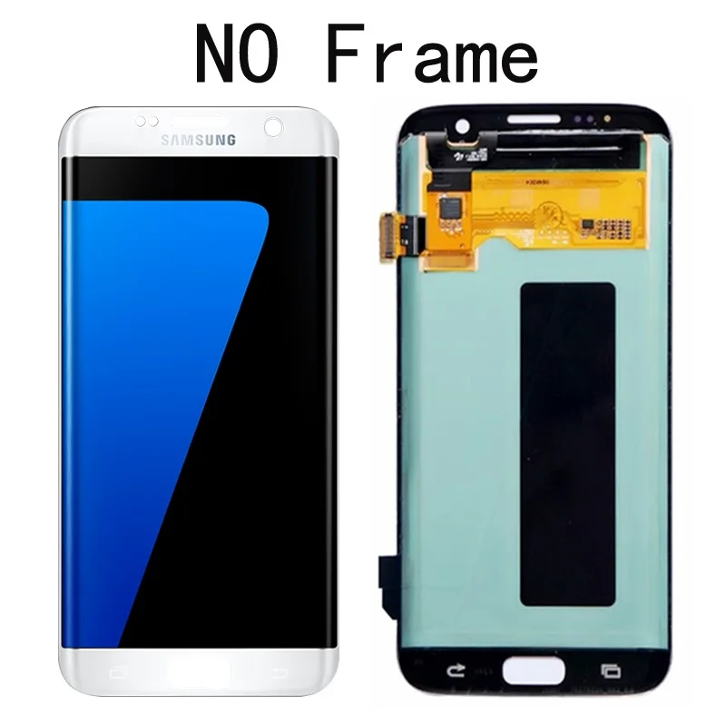 White No Frame 5,5 ''ЖК-дисплей для samsung Galaxy S7 Edge с рамкой G935F G935FD, дигитайзер в сборе с сервисным пакетом - Цвет: White No Frame