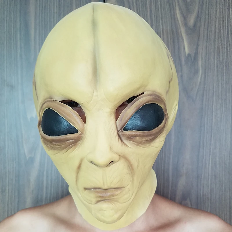 Хэллоуин Custume ужас НЛО Инопланетянин латексная маска страшные искусственные