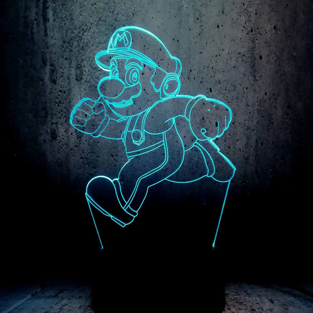 Классическая игра Супер Марио 3D LED USB лампа для бега мальчика акриловая Новинка